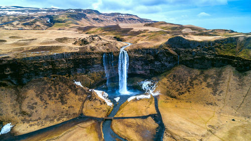 Scenic view of waterfall