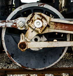 Close-up of rusty machine part