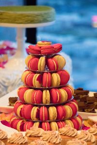 Stack of multi colored macaroons