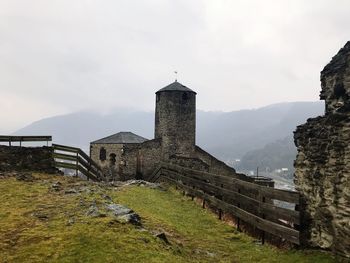 Old ruins of building against sky czech republic 