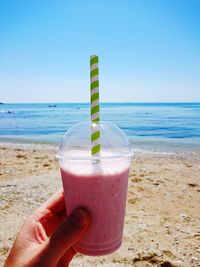 Cool drink on a hot day at the beach