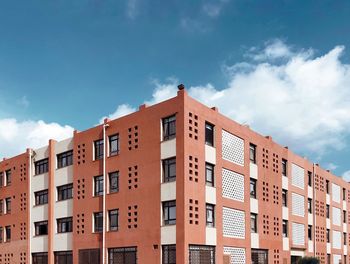 Low angle view of residential buildings against sky