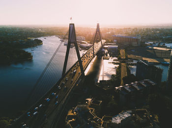 High angle view of bridge over river