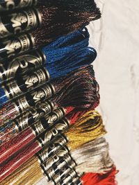 High angle view of multi colored pencils in store