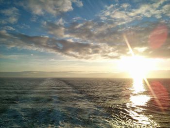 Scenic view of sea at sunset