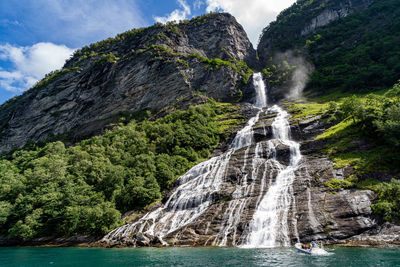 Scenic view of waterfall