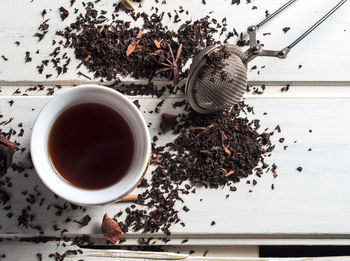 Directly above shot of tea on table