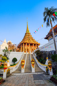 Exterior of temple building against sky