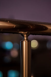 Close-up of water drops on metal