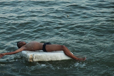 Man surfing in sea