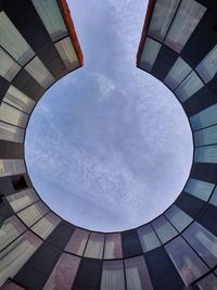 Low angle view of modern building against sky