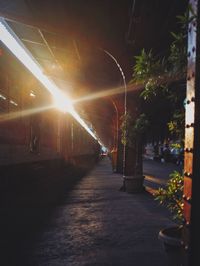 Illuminated street light at night