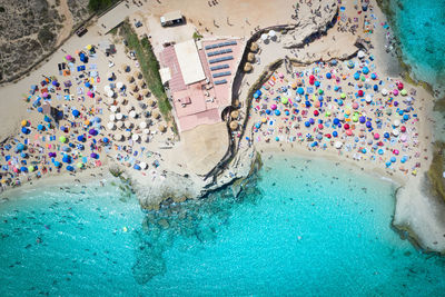 High angle view of swimming pool