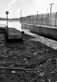 Bridge over river against sky