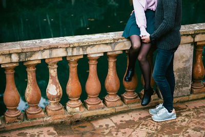 Low section of men on steps