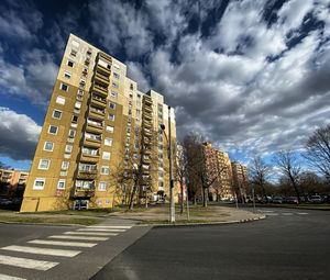 Low angle view of buildings against sky