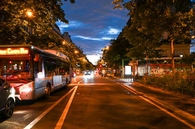 Cars on road at night