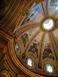 Low angle view of ceiling of cathedral