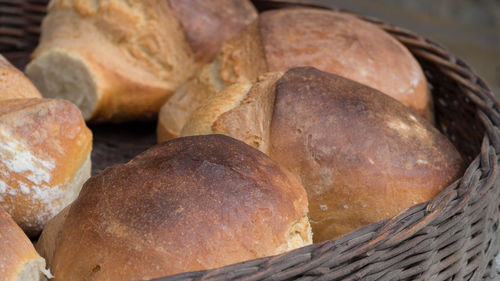 Close-up of bread in basket