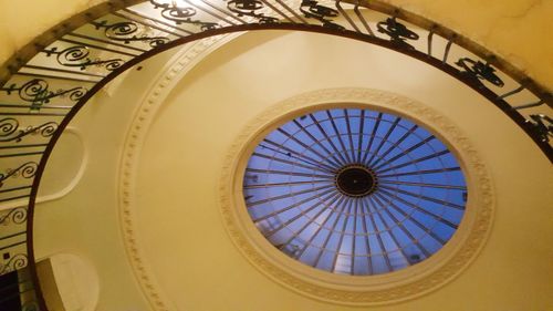 Low angle view of skylight in building