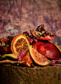 Close-up of fruits on table