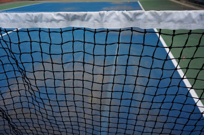 High angle view of tennis net