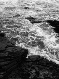 Close-up high angle view of sea