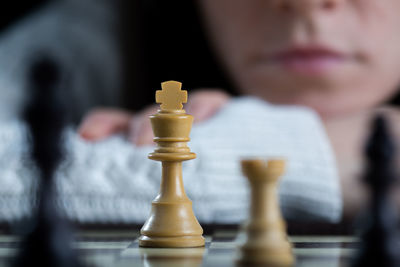 Close-up of chess pieces