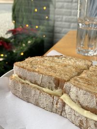 Close-up of bread on table