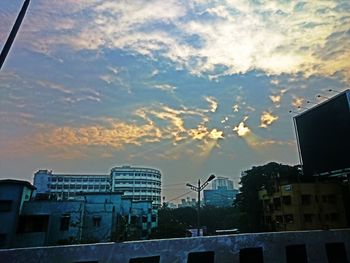 Low angle view of city against sky