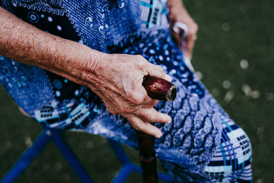 Close-up of man holding ice cream