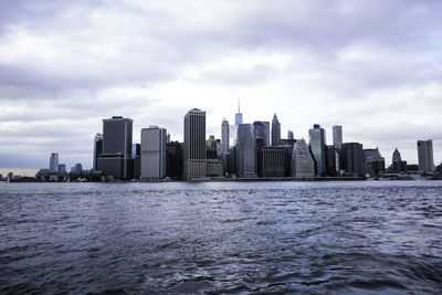 City skyline with waterfront