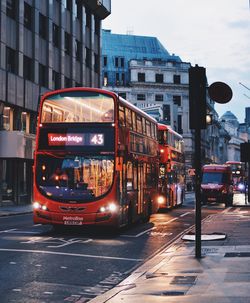 View of traffic on road in city