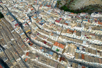 Aerial view of the old town of minervino murge, alta murgia national park, apulia