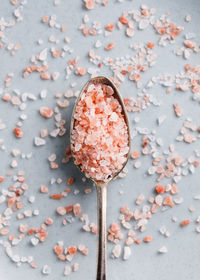 Directly above shot of himalayan salt on table