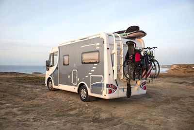 Motorhome parked at sea