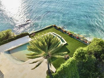 High angle view of beach