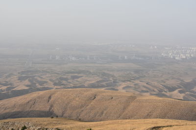 High angle view of landscape against sky