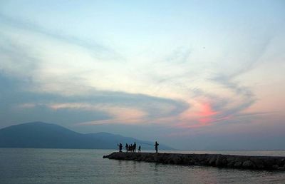 Scenic view of sea at sunset