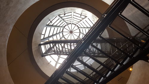 Low angle view of spiral staircase