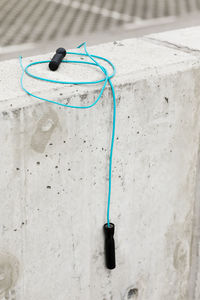 High angle view of pipe on wall