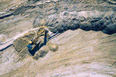 High angle view of rocks on landscape