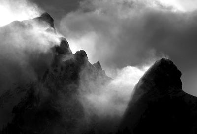 Low angle view of mountain against sky