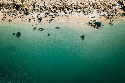 High angle view of sea