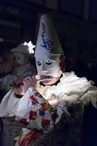 Full length of man wearing mask