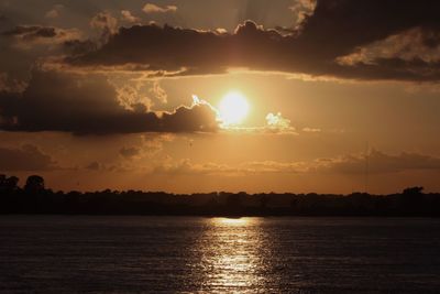 Scenic view of sea at sunset