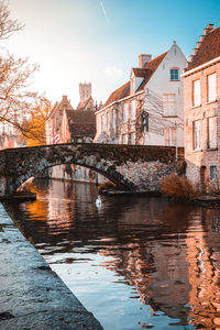 Bridge over river in city