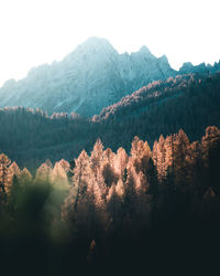 Scenic view of mountains against clear sky