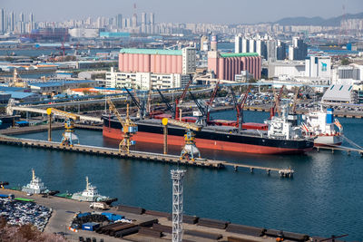 Boats in harbor