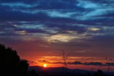 Scenic view of dramatic sky during sunset